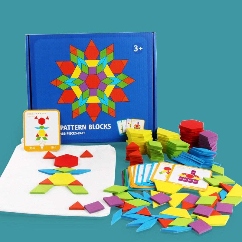 Creative Pattern Blocks Puzzle - WaWeen Toys