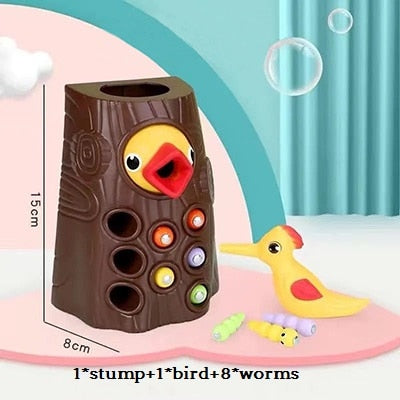 Magnetic Woodpecker Catching Worms and Feeding Game - WaWeen Toys