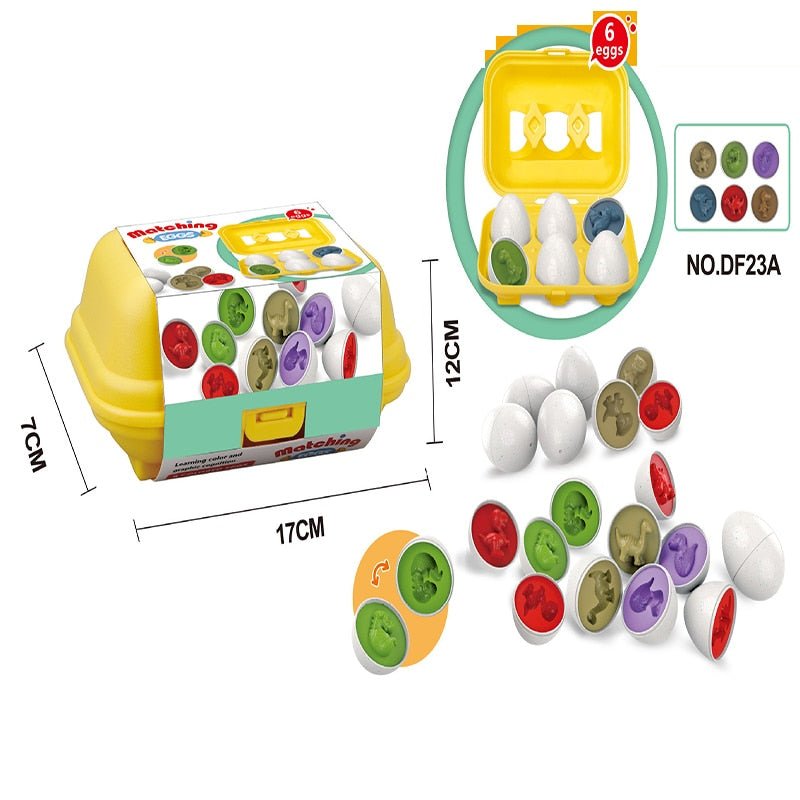 Matching Easter Eggs with Yellow Eggs Holder - STEM Toys Educational Easter Eggs Toy for Kids and Toddlers - WaWeen Toys
