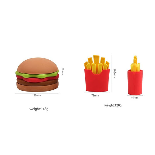 Simulation Burger Fries Silicone Stacked Toys BPA Free Silicone Toys Baby's Teeth Grinding Building Block Toys - WaWeen Toys